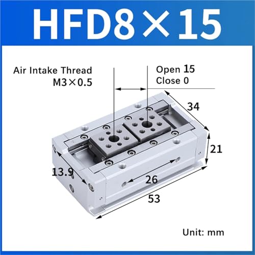 Vérin pneumatique compact HFD20 en alliage haute résistance - 3