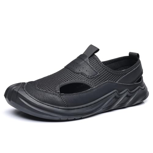Asifn Men's Mesh Sandals Outdoor Casual Comfort Lightweight Breathable Closed-Toe Beach Shoes Summer Hiking Sport Walking