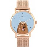 Toff London Orologio marrone con testa di levriero afgano