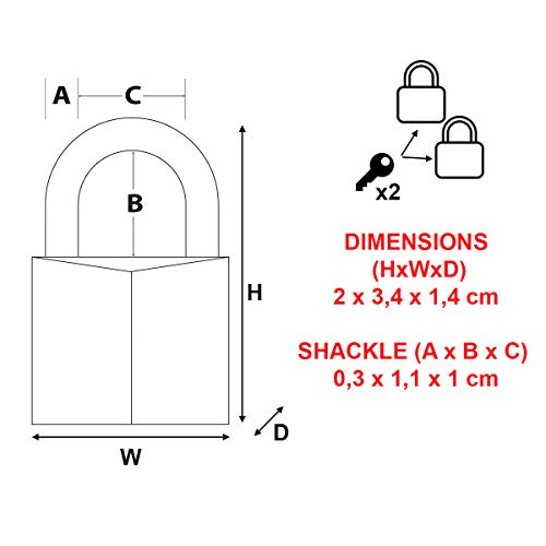 Master-Lock-9120EURTBLK-Pack-of-2-Key-Padlocks-in-Aluminium-with-Vinyl-Cover-Black-2-x-34-x-14-cm