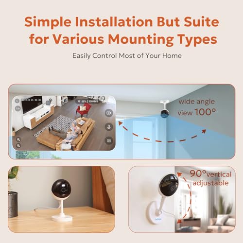 owltron Indoor Security Camera 4MP, 2 Pack 2.4GHz&5G WiFi 2K Home Cameras for Baby/Elder/Dog/Pet/Nanny Monitor Cam with Phone app, 24/7 Cloud&SD Card Storage, 2-Way Audio, Compatible with Alexa - image 7