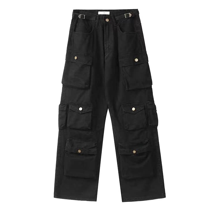 Cargo Pants Multi-Pockets Tooling Pant Harajuku Men's Vintage Wide Leg Pants Streetwear Casual Hip-hop Mopping Trousers