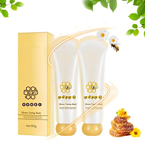 Honey Mask,Honey Tearing Mask Peel,Oil Control Blackhead Remover Honey Tearing Peel Mask Off Dead Skin Clean Pores Face Mask Skin Care (2 PCS)