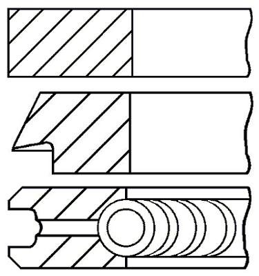 Goetze Engine 08-432200-00 Segments de pistons