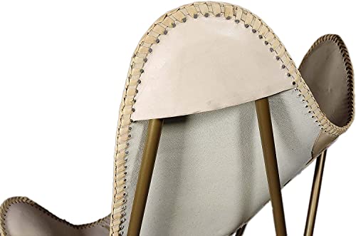 Sillón Plegable Vintage Beige con Estructura Dorada miniatura 5