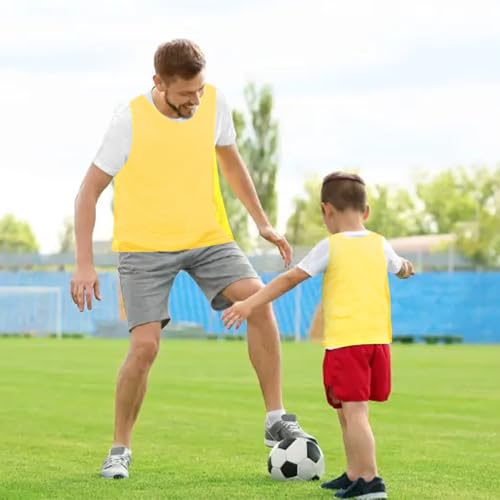 Image of 6 Pack Pinnies Team Practice Vests for Child Youth Teen Adult, Mesh Scrimmage Jersey for Soccer Football Basketball