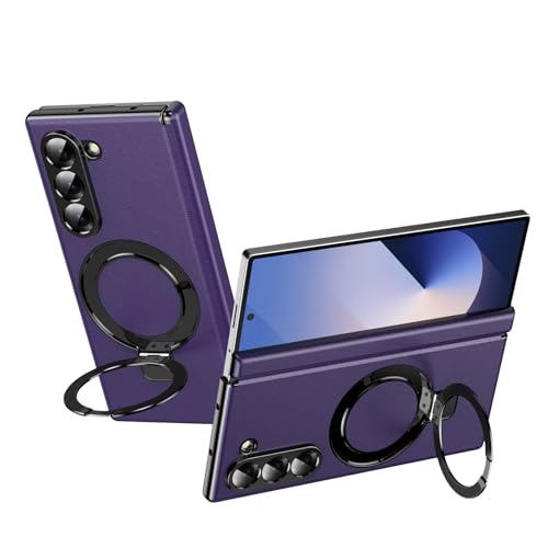 Protection charnière Samsung Z Fold 6 coque antichoc violette cuir