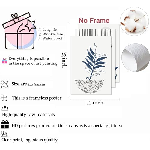 Navy Blue Boho Wall Art Set - Abstract Design - Image 6