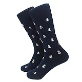 SummerTies Anchor Socks - White on Navy