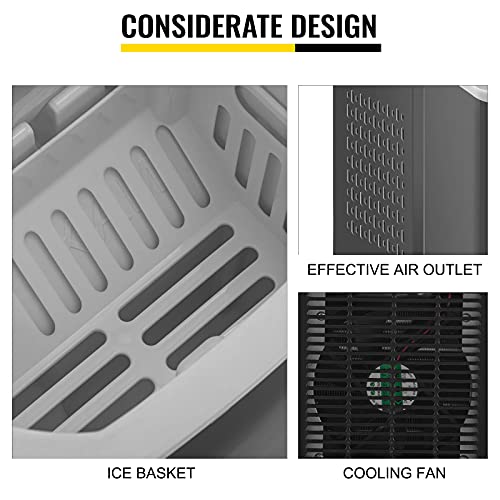 BuoQua 12 kg Eismaschine ABS 220 V Black Ice Cube Maker Maschine 26 Pfund Eismaschine Arbeitsplatte Eismaschine mit LCD… – Bild 7