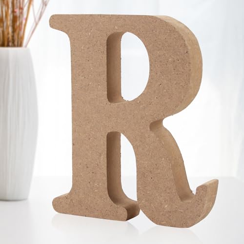 SilverChry Letras Decorativas de Madera, Letras de Madera 10 cm, Letras de Madera Scrabble, Ideales para decoración del hogar y Ocasiones Especiales (R)