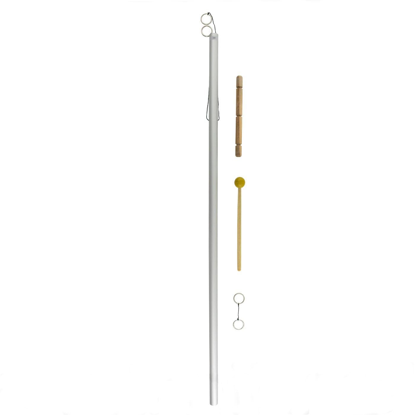 Unlimited 128 Hz Tuned Healing Chime - C3, Deep Tone, Minimalist Silver Aluminum Wind Chime, 43