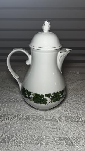 Triptis Weinlaubmuster Porzellan Teekanne, Kaffeekanne, Kanne, 19 cm...