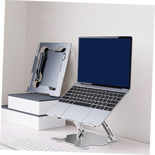 Soporte ajustable de aluminio para laptop color plata miniatura 3