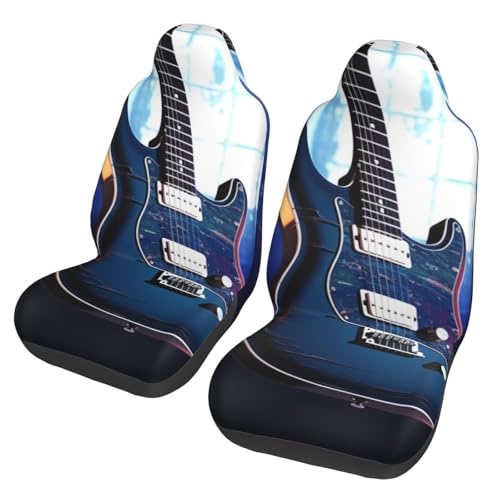 Housses de siège auto guitare bleue anti-transpiration pour SUV et auto