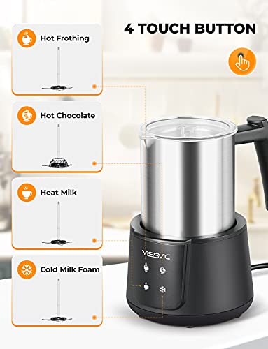 YISSVIC Milchaufschäumer 4 in 1 automatischer Milchschäumer 150-300ml für Milchschaum heiss, kalt, heiße Schokolade… – Bild 3