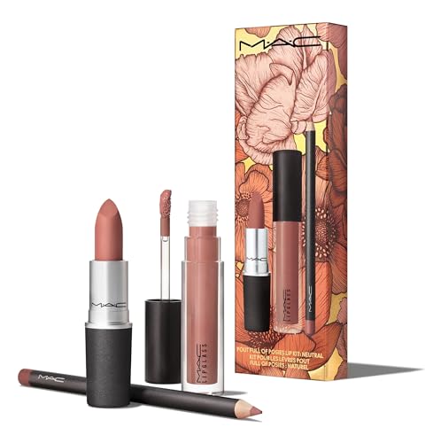 MAC Pout Full Of Posies Lip Kit: Neutral, 3 Full-Size Piece Set