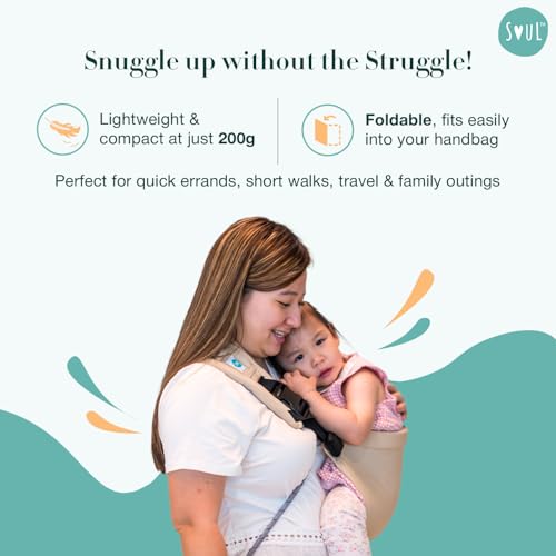 Image of SoulSlings Imbu Buckle Hip Sling Baby Carrier - 100% Cotton - Oat | Baby Toddler Carrier | Lightweight Sling Baby Carrier for Babies & Toddlers | Adjustable for 6-30 Months (Upto 20kg)