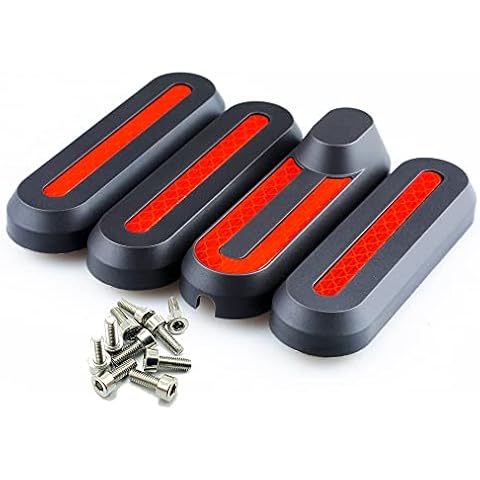 Vestigia® - Side Wheel Cover & Reflective Strip Set Replacement For Xiaomi M365 & Pro, 2 Electric Scooter - Spare Parts for E-scooter (Black/Grey) Cover
