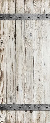 A.Monamour Türtapete Selbstklebend Türfolie Türposter 3D Holz Mit Metall Beschaffenheits Hintergrund Vinyl Folie Türdeko Tapete Wandbild Türaufkleber Türtattoo 90x200cm