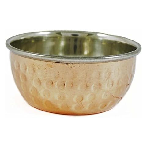 IBA Indianbeautifulart Geschirr Geschirr Kuchengerat Indisch Traditionell Edelstahl Kupfer Servierschale Katori Cover