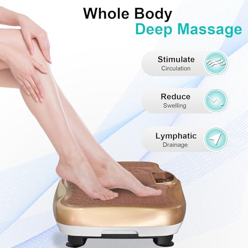 Vibration Plate,Vibration Platform Exercise Machine For Lymphatic Drainage, 330 LBS Capacity Vibration Plate For Whole Body Workout with Bluetooth,Resistance rope, Remote Control - Image 5