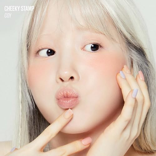 KAJA Blusher - Cheeky Stamp 01 Coy | Kbeauty, Cute Makeup, Buildable & Blendable Shade with Heart-shaped Applicator, Sunkissed Finish, Travel size, Hygienic, Portable, Korean Makeup, 0.17 Oz