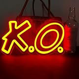 ASDGGBL K.O. Neon Sign Street Fighter Inspired Gift Hand Bent Neon Light Real Neon Desk Light Gamer Neon Signs for Wall Decor, Classic KO LED Game Neon Sign