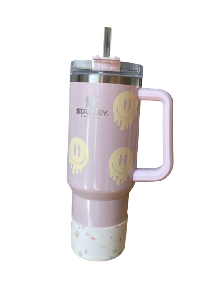 WRAP ONLY Retro happy face Stanley 40oz Adventure Quencher Wrap smile, boho stylish tumbler, boho decor funky drip
