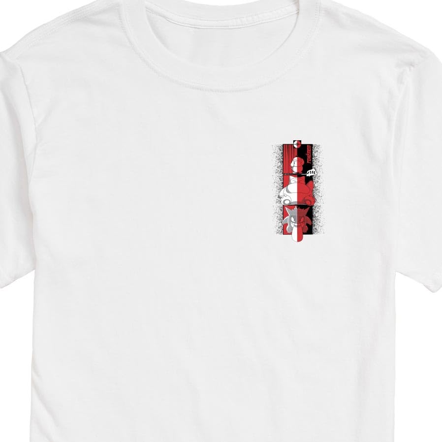 HYBRID APPAREL - Pokémon - Red & Black Theme - Psyduck, Snorlax & Gengar - Men's Short Sleeve Graphic T-Shirt3