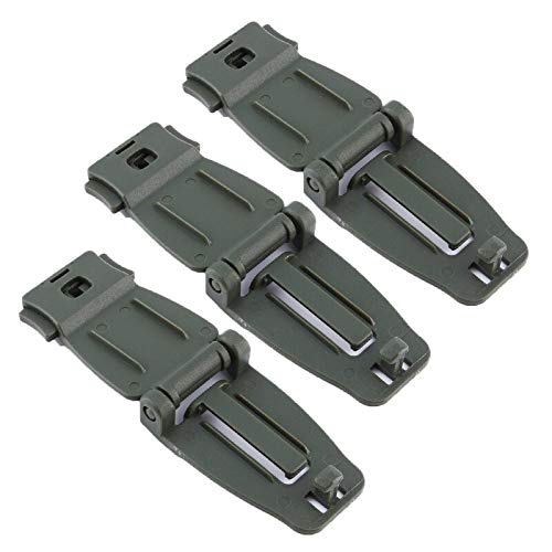 SOLDOUT™ 3 PCS Buckle Bushcraft Kit Connect Molle Attach Strap Link Tactical Backpack Bag Webbing Webdom Belt Clip Hike Web Clasp Outdoor Camp (Pack of 3)