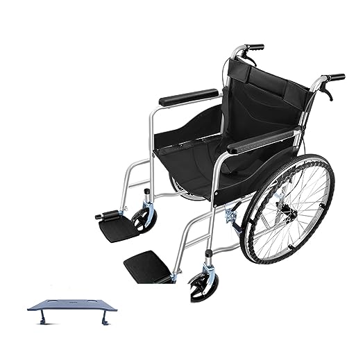 トイレ付き高齢者特別ポータブル折りたたみ車椅子高齢者障害者手動カートは、押し椅子スクーターに座ることができます (広くて快適 - 大きなホイールのソフトシート - 古典的な交通手段は自走可能)