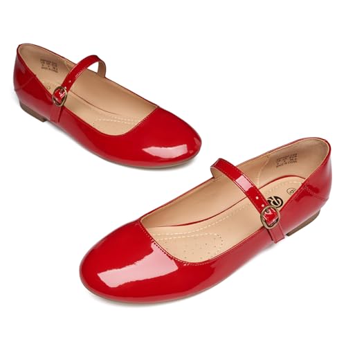 Image of Rekayla Flats for Women Mary Jane Shoes Women Round Toe Ballet Flats with Buckle Strap Comfortable Dress Shoes for Work Casual Daily Wear