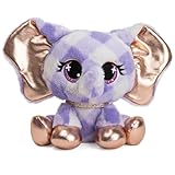 P.Lushes Designer Fashion Pets Ella L’Phante Elephant Premium Stuffed Animal, Blue and Gold, 6”