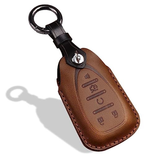 Coque de clé en cuir pour Chevy 5 boutons marron idéal pour vos trajets quotidiens