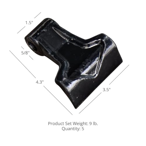 Titan Attachments 3.5\" Wide Replacement Steel Flail Hammer Blade for Tractor Mower, Pack of 5 - Thumbnail 5