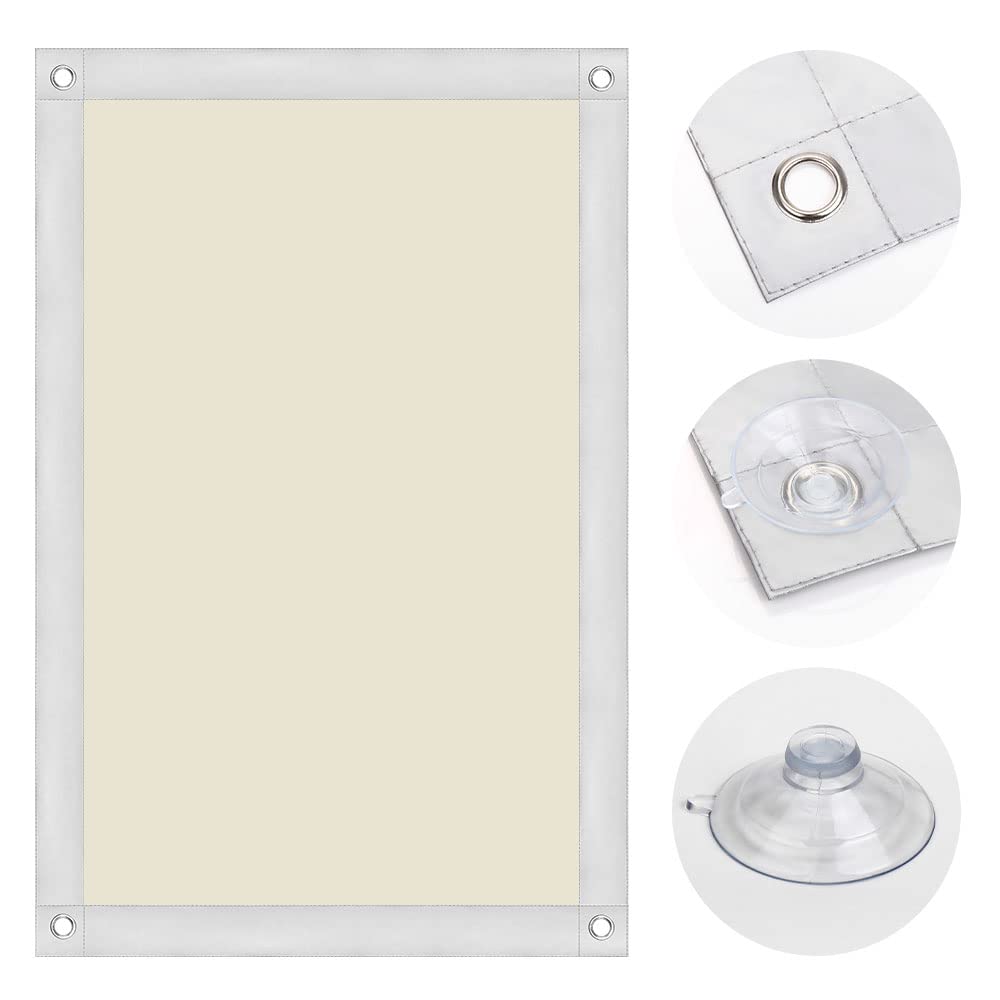 OBdeco Thermal Roller Blind, 100% Blackout Sun Protection, Blackout Roller Blind for Velux Skylight, Heat Protection, No Drilling, with Suction Cups (Beige, 96 x 93 cm for S06/606) โ image 1
