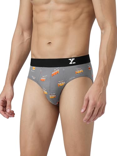 Image of XYXX Men's Surf Super Combed Cotton Regular Fit Printed Antibacterial Briefs with No Marks Waistband