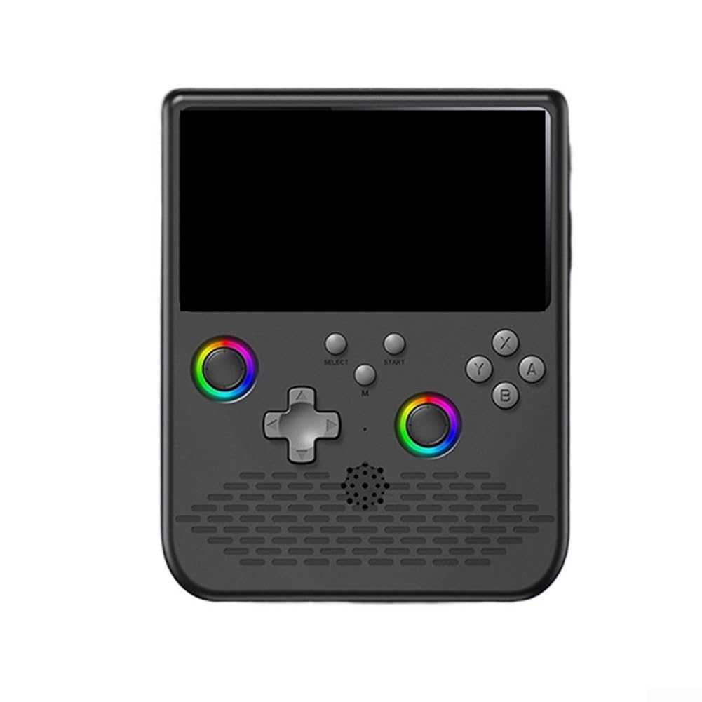 Dispositivo de juego portátil para mini juegos de arcade con pantalla IPS de 5.0 pulgadas y ambiente RGB para iluminación (blanco)