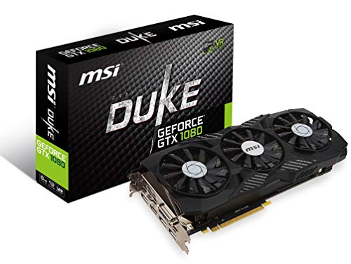 MSI Gaming GeForce GTX 1080 8GB GDDR5X SLI DirectX 12 VR Ready Graphics Card (GTX 1080 DUKE 8G OC) (Renewed)