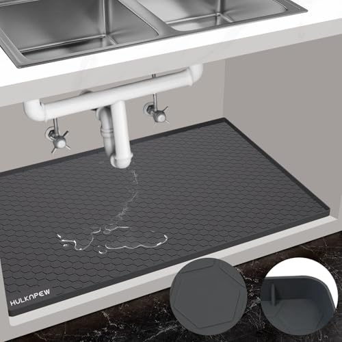Waterproof Under Sink Mat,Silicone Under Sink Liner, Under Kitchen Sink Mat, Waterproof & Flexible Sink Mats for Kitchen,Bathroom,Storage Sink Drip Tray and Laundry Room,Pet Eating Place etc-28