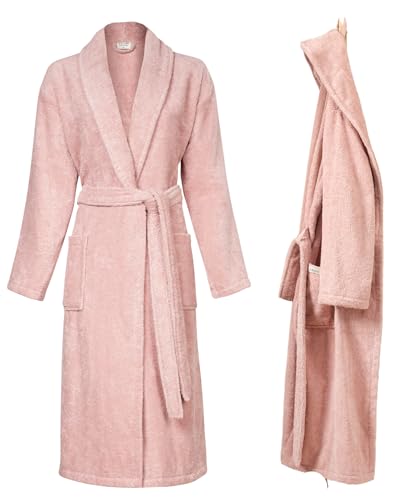 PandaHome Bademantel Damen und Herren aus 100% Baumwolle, Morgenmantel...
