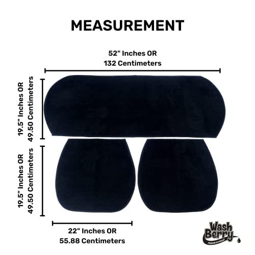 Image of Black Solid Washable Polyester Car Seat Cover Non-Slip Mat for All Cars and Sofa Sets (3 Pieces Set)