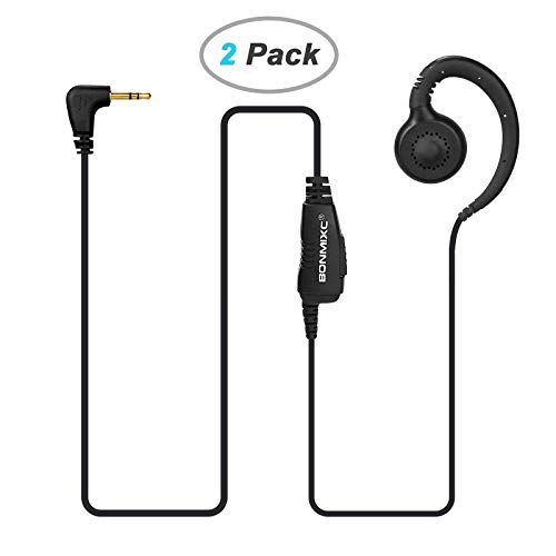 BONMIXC Walkie Talkie Earpiece Mic PTT Compatible with Motorola Talkabout Cobra 2.5mm 1-Pin