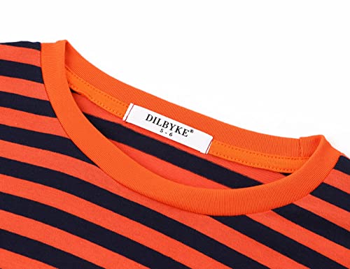 Image of DILBYKE Boys Girl Long Sleeve Striped Crew Neckline T-Shirts Kid Tee