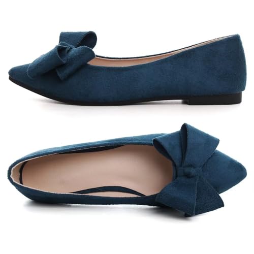 Image of Stunner Womens Flats Fashion Pointed Toe Bowknot Ballet Flats Cute Slip On Dress Flats Comfortable Party Wedding Flats2