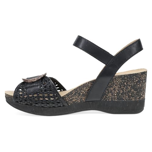 Image of Dansko Stella Multi-Strap Wedge Sandal for Women - Cork /EVA Wedge with Arch Support -Fully Adjustable Straps-Lightweight Rubber Outsole