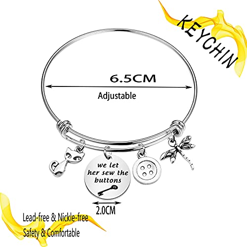 KEYCHIN Horror and Fantasy Film Inspired gift We Let Her Sew The Buttons Bracelet2