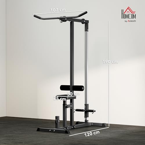 HOMCOM Lat Pull Down Machine with Extra Pulley for Seated Rows, Cable Machine Pulley System with Adjustable Seat for Home Gym - Image 7
