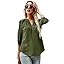 Army Green-3/4 Sleeve Blouse